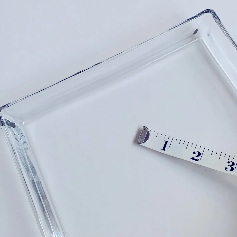CRATE & BARREL Serve-ware Glass Platter Set of 5 for Entertaining